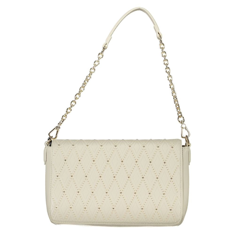 White Polyurethane Women's Shoulder Bag - ventzia