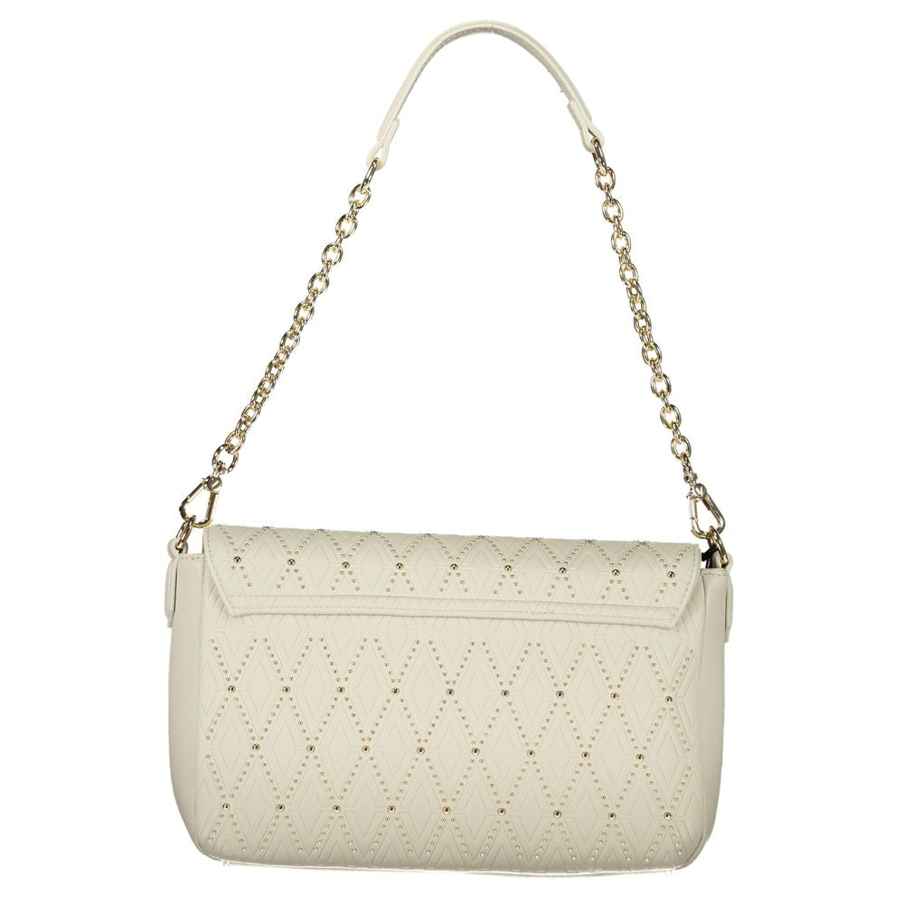 White Polyurethane Women's Shoulder Bag - ventzia