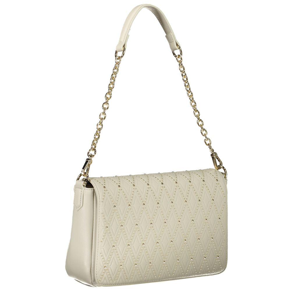 White Polyurethane Women's Shoulder Bag - ventzia