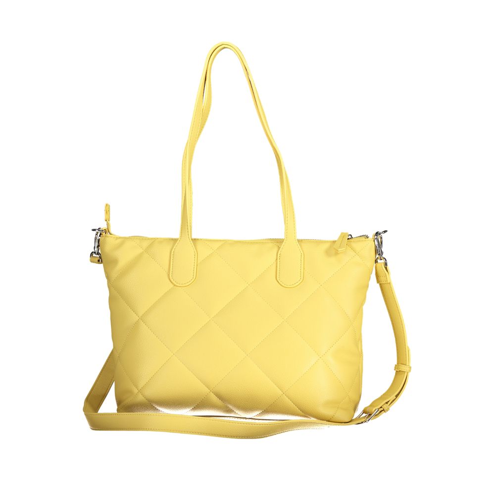 Giallo Polyurethane Women Handbag - ventzia