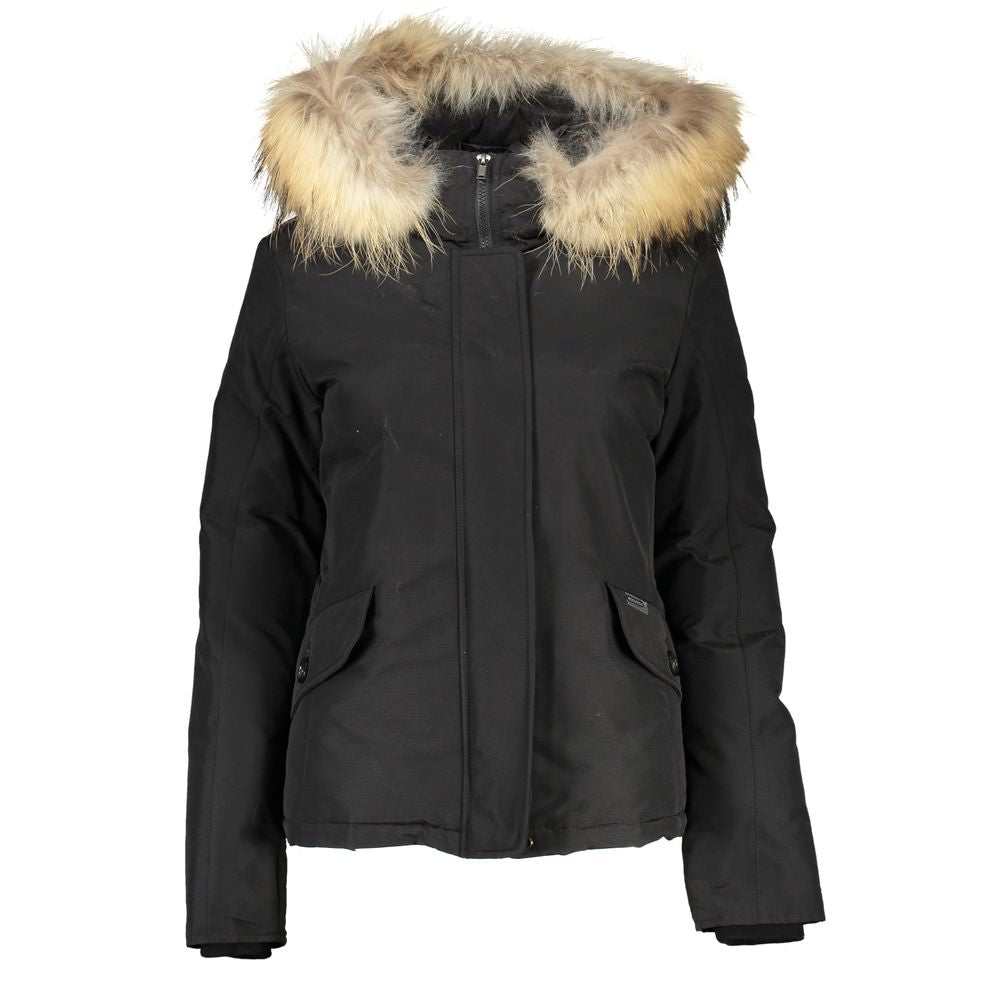 Black Cotton Jackets & Coat - ventzia