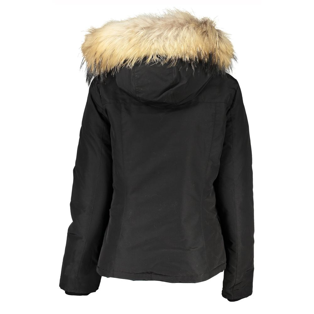 Black Cotton Jackets & Coat - ventzia