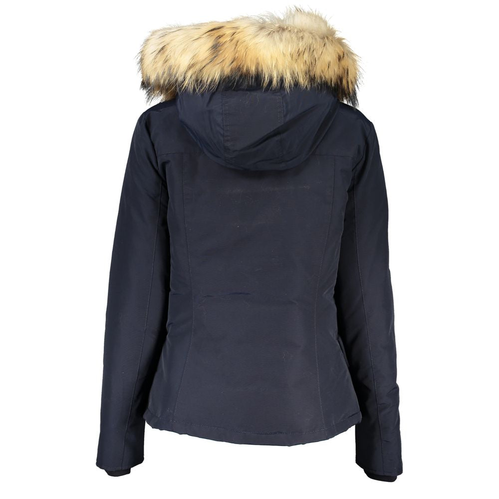 Blue Cotton Jackets & Coat - ventzia