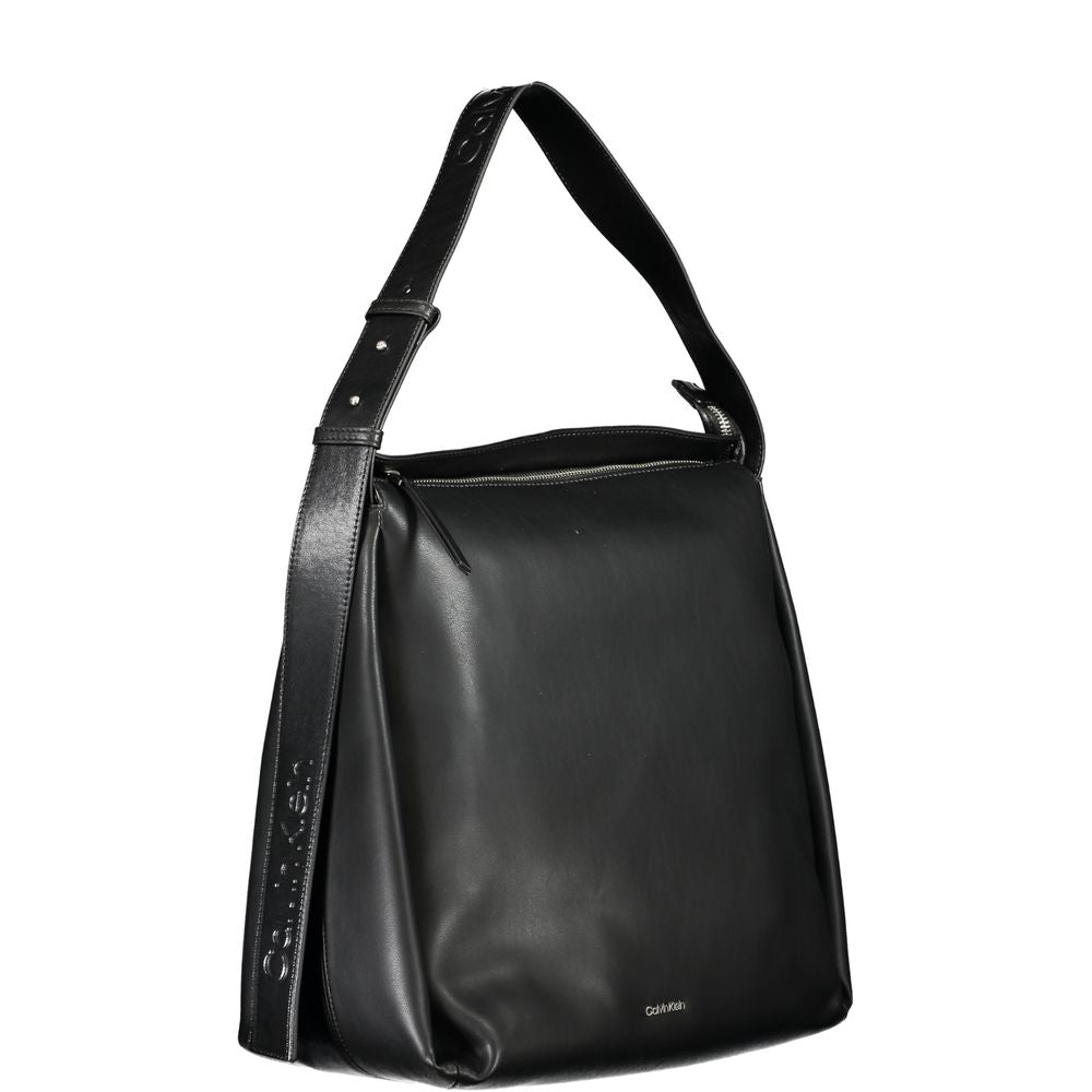 Black Polyester Handbag - ventzia