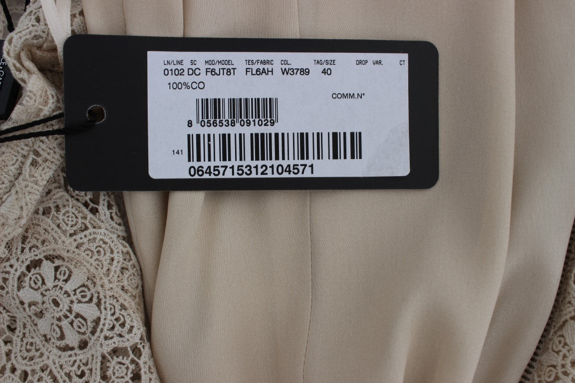Elegant Beige Floral Cutout Maxi Dress - ventzia