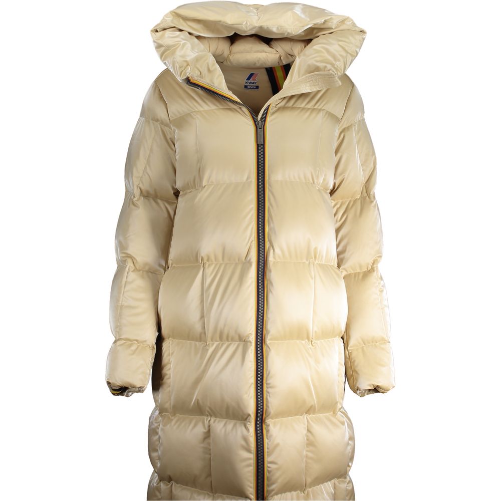 Beige Polyester Women's Quilted Jacket - ventzia