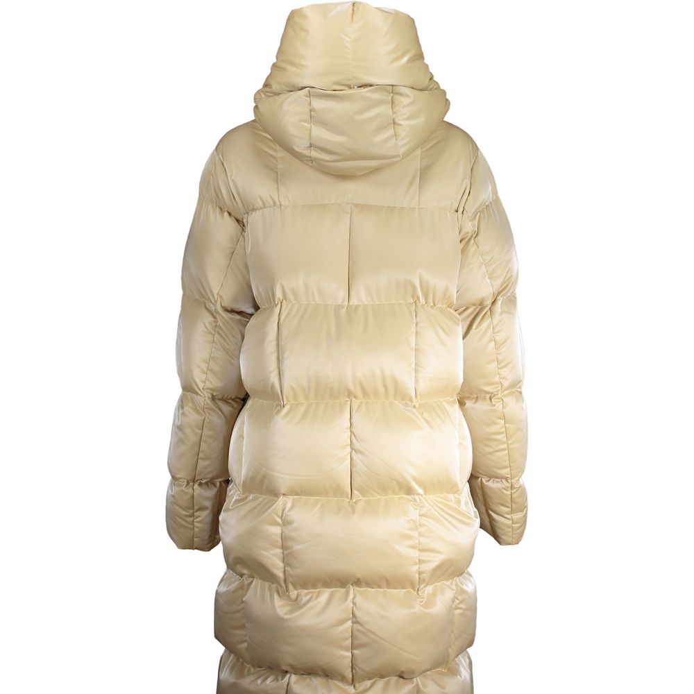 Beige Polyester Women's Quilted Jacket - ventzia