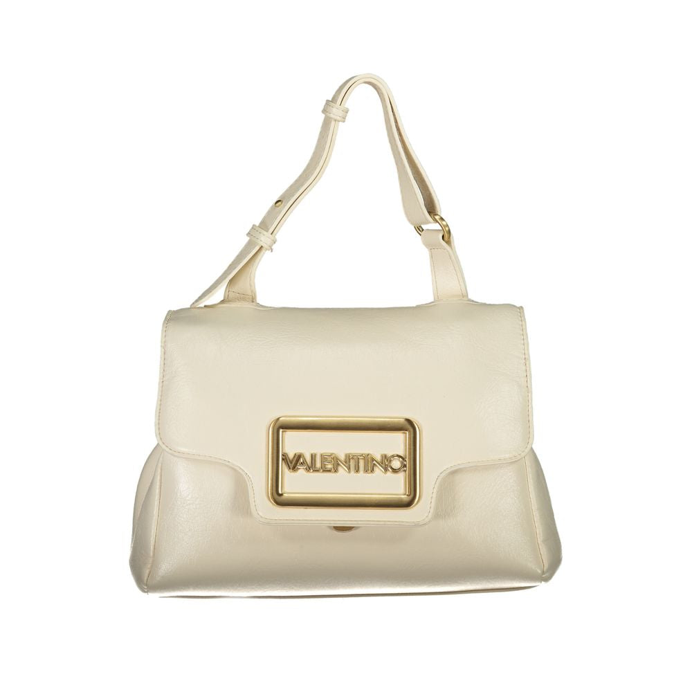 Beige Polyurethane Women Handbag - ventzia