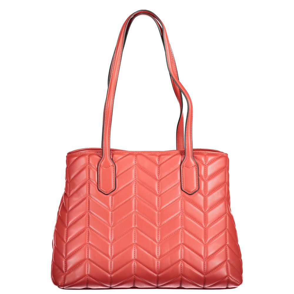 Rosso Polyurethane Women Handbag - ventzia