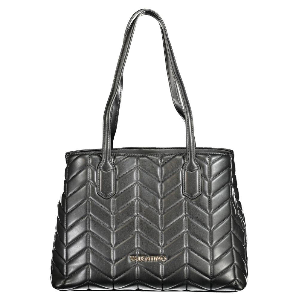 Black Polyurethane Women's Handbag - ventzia