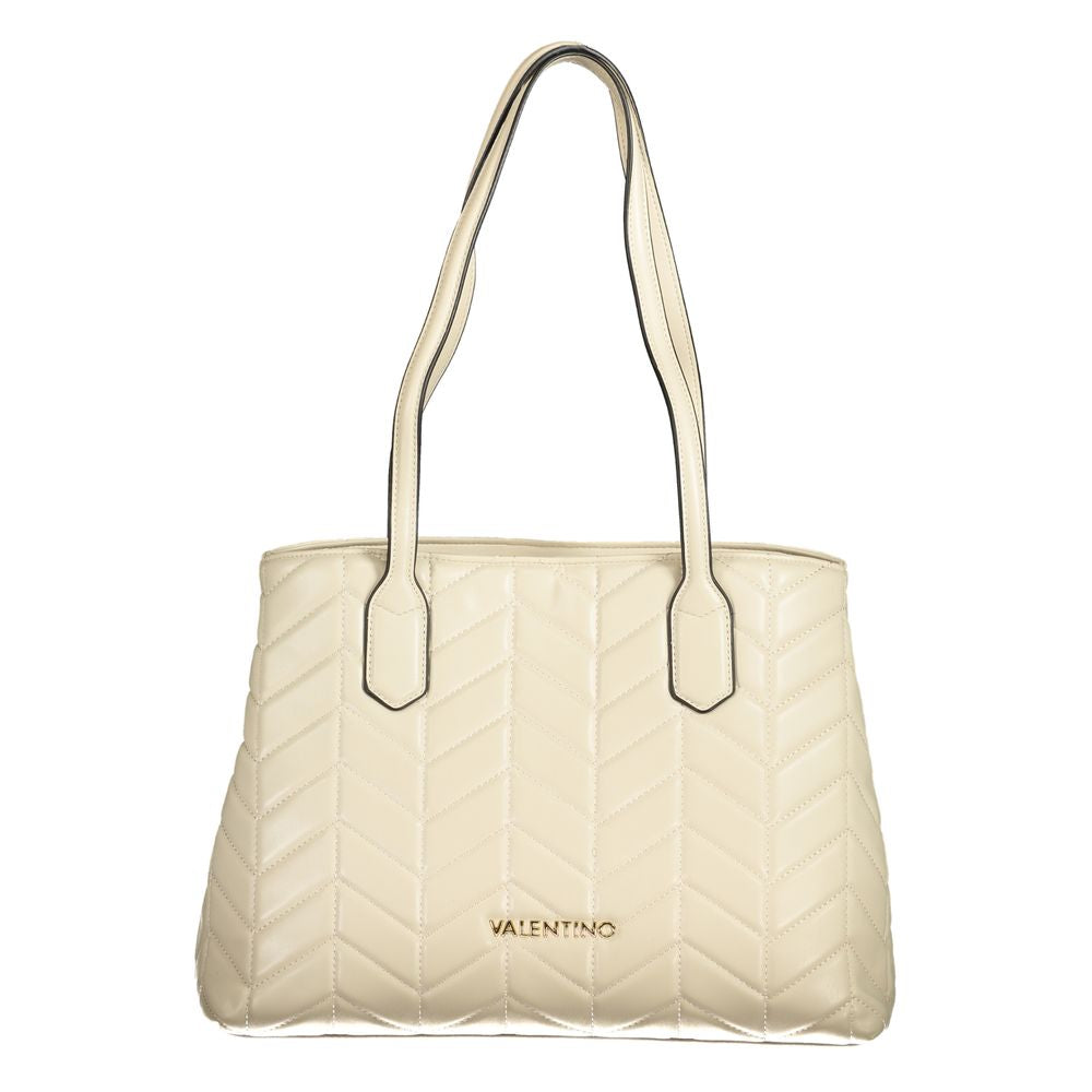 Beige Polyurethane Women's Handbag - ventzia