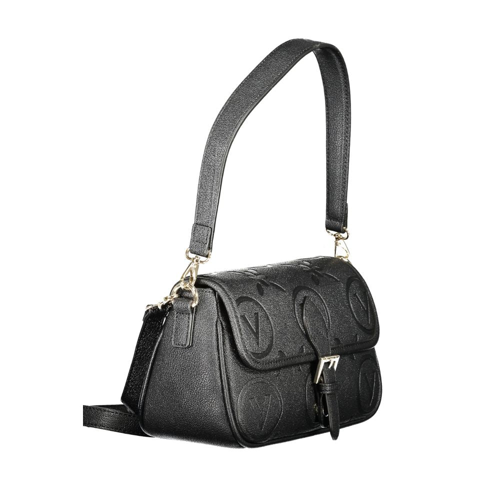 Nero Poliuretano Women Bag with Adjustable Straps and Pockets