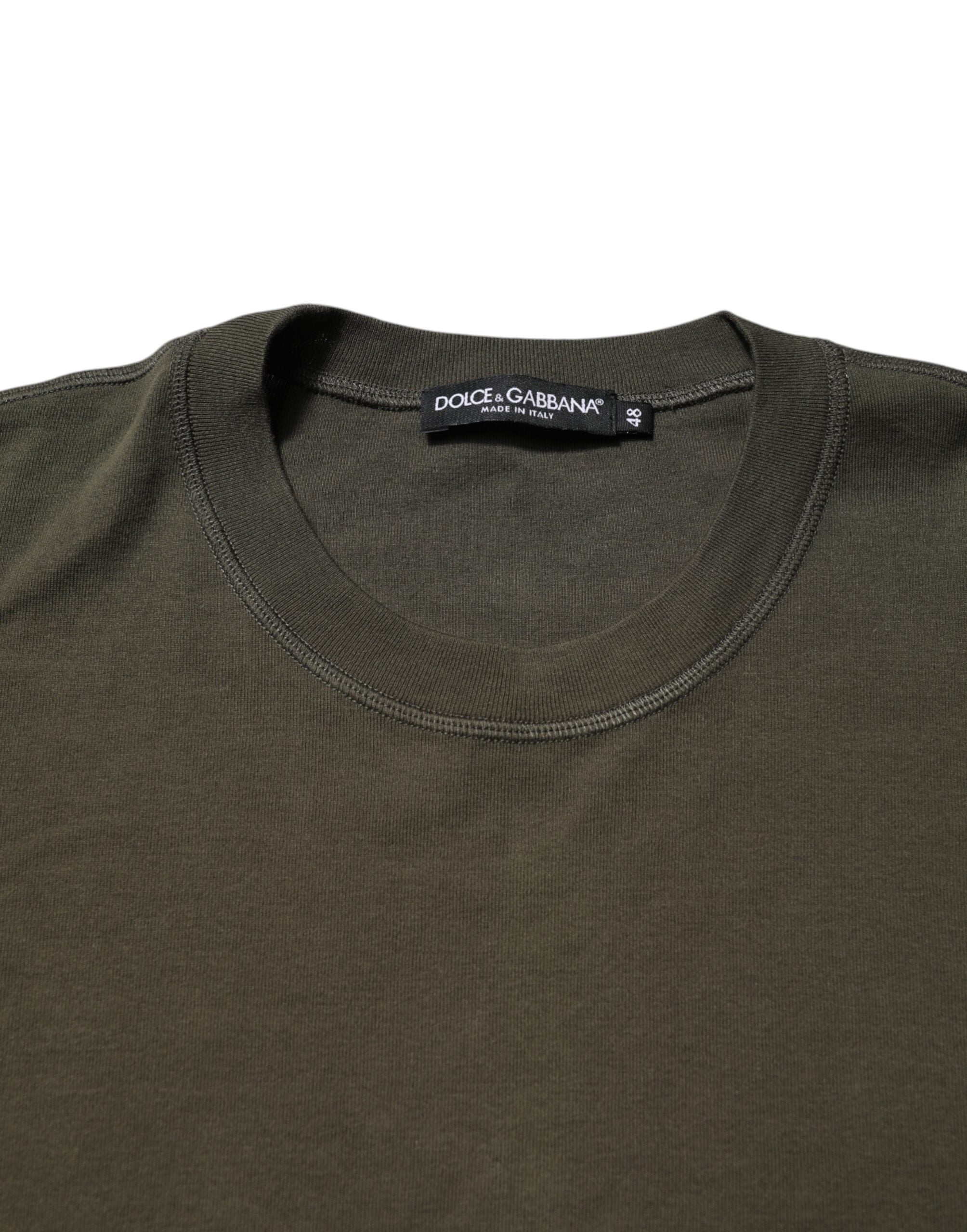 Dark Green Long Sleeves Crew Neck T-shirt - ventzia