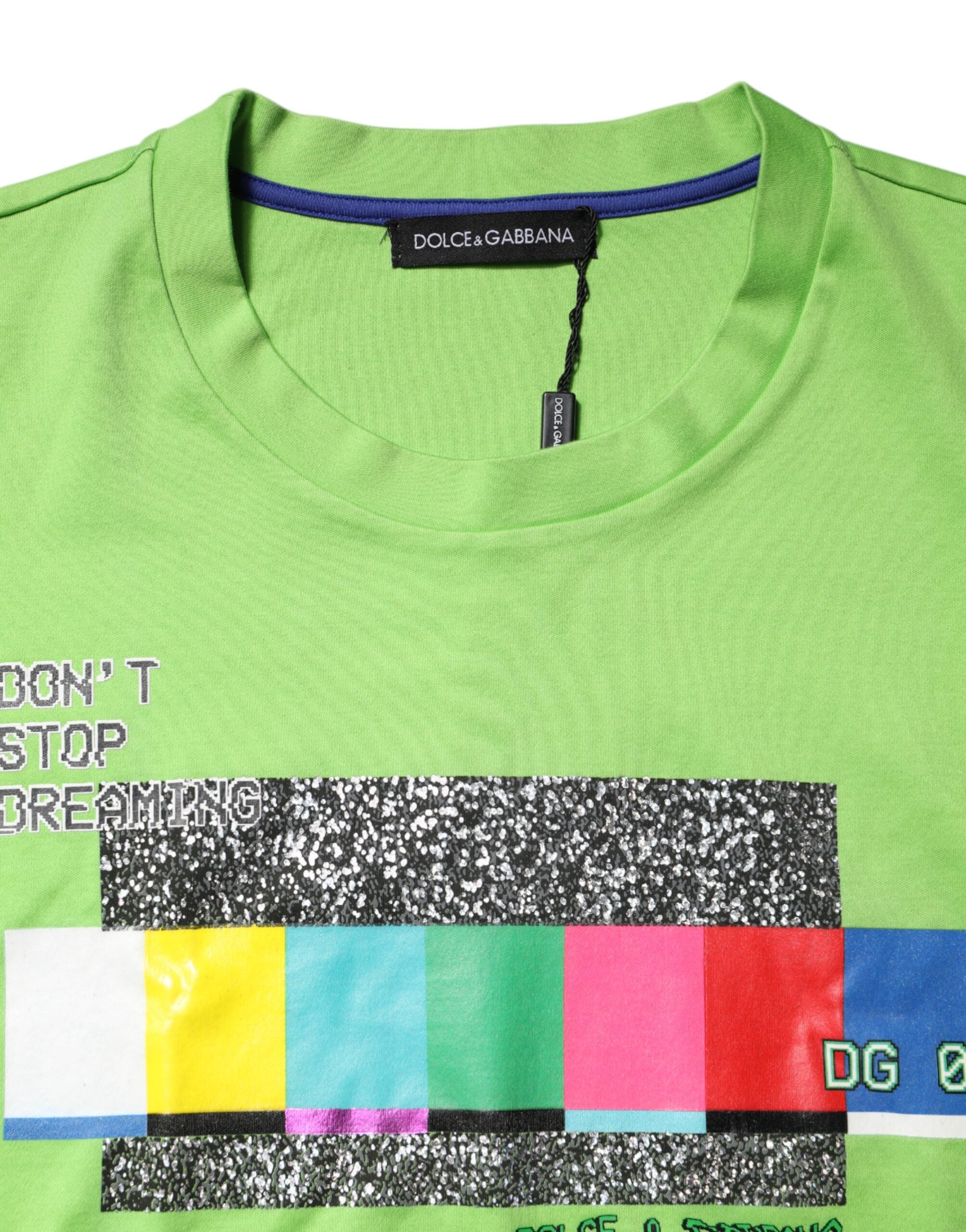 Green Graphic Printed Round Neck T-shirt - ventzia