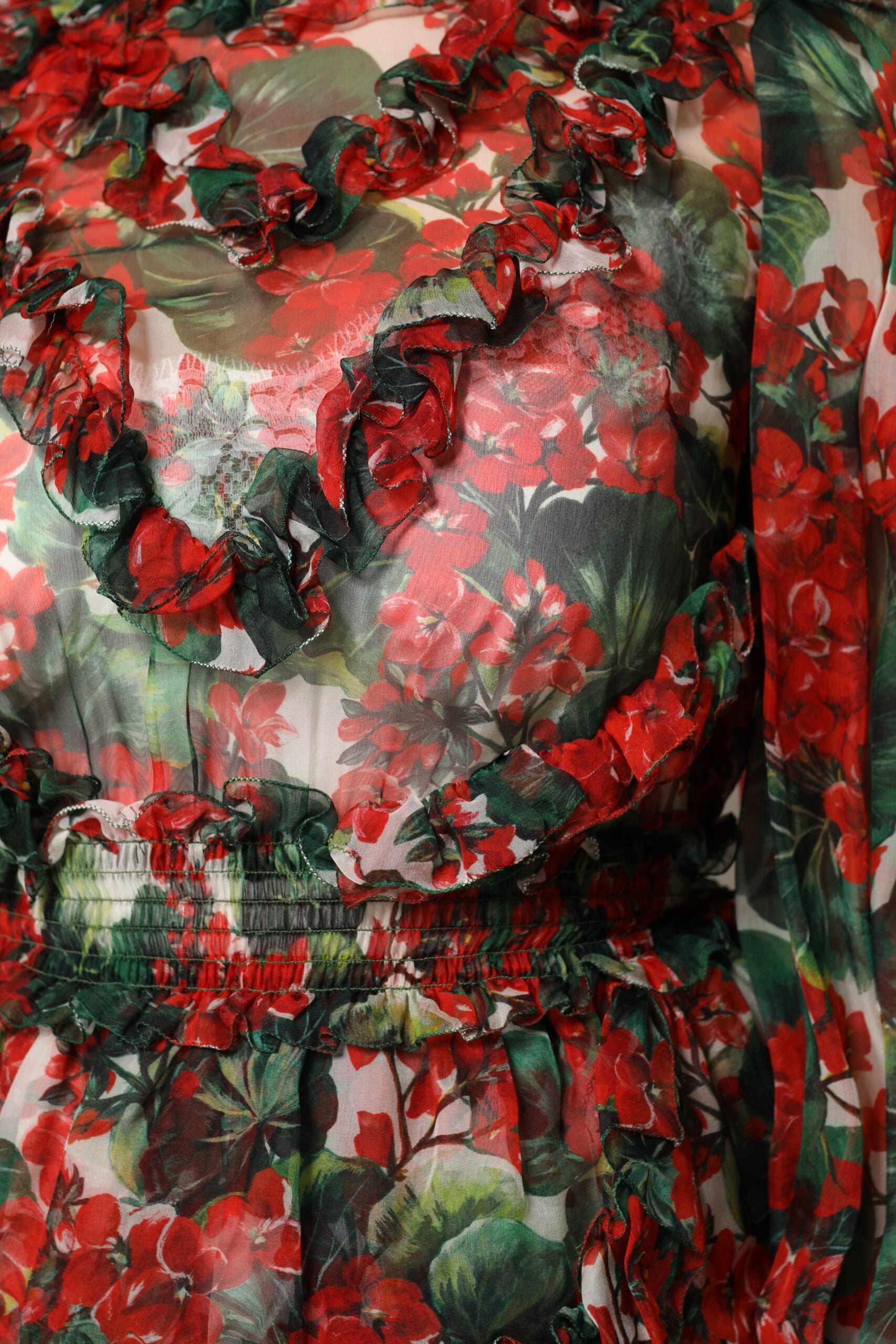 Multicolor Ruffle Floral Long Sleeves Dress - ventzia