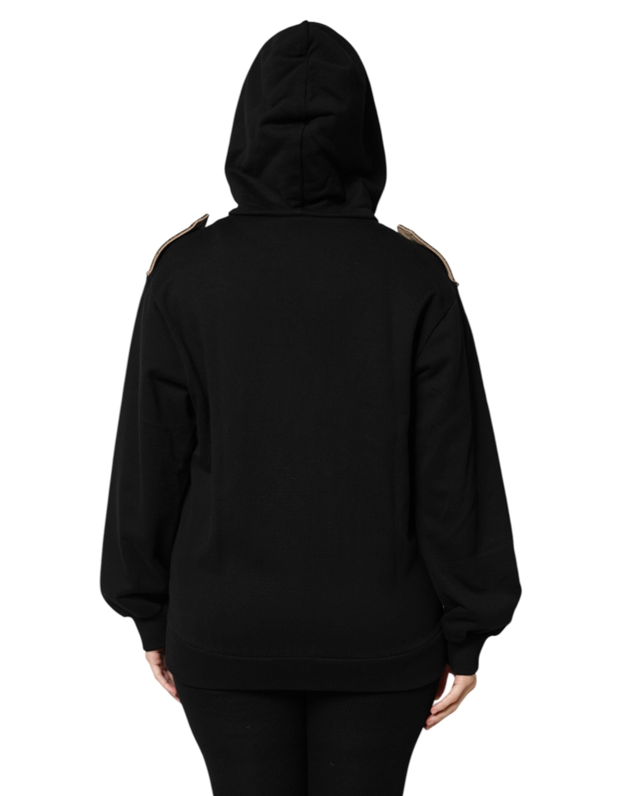 Black Logo Hooded Full Zip Sweatshirt Jacket - ventzia