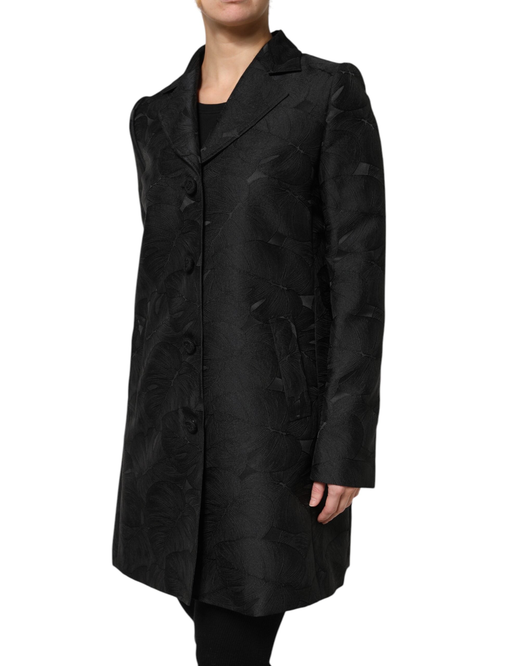 Black Single Breasted Trench Coat Jacket - ventzia