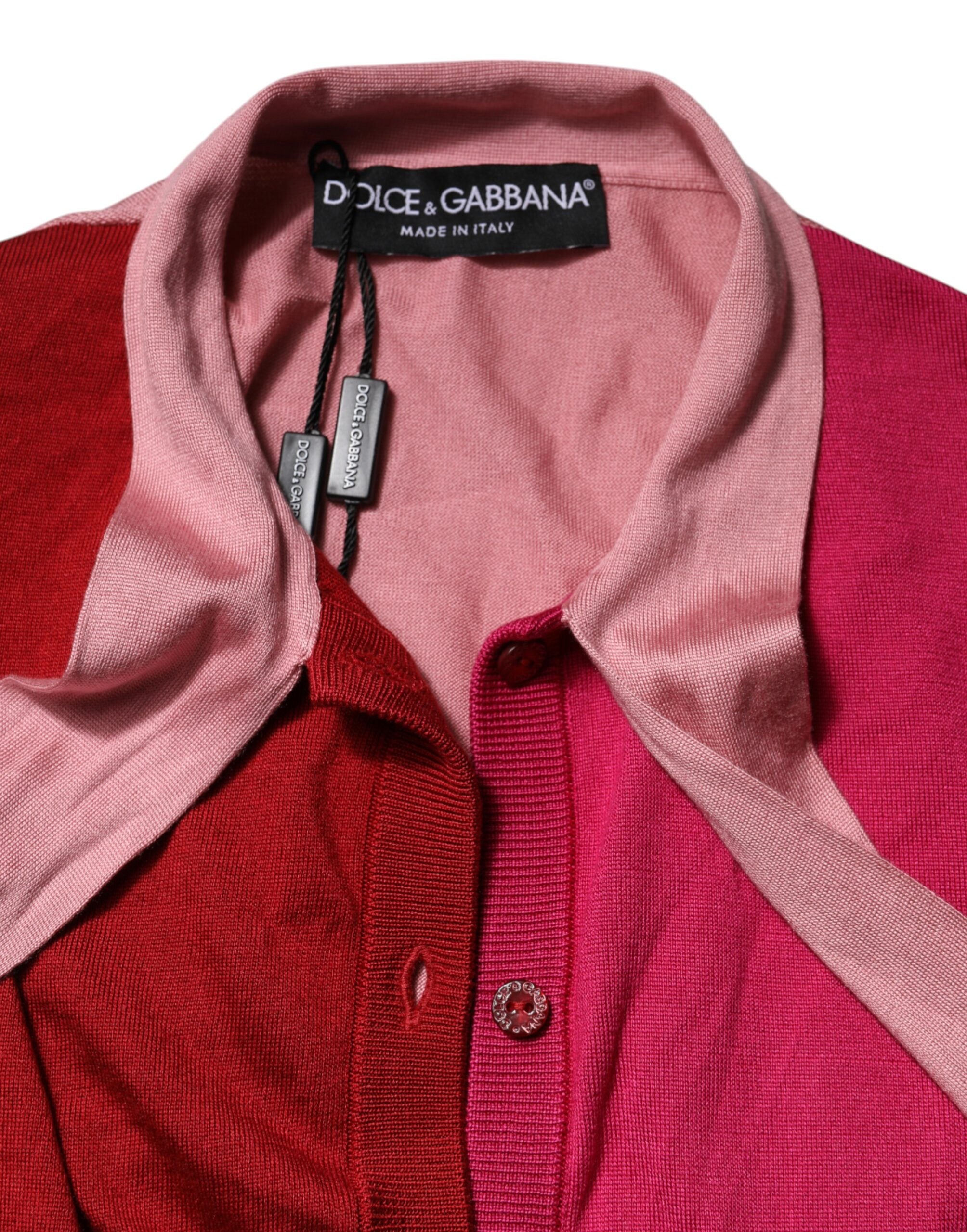 Pink Short Sleeves Buttoned Ascot Collar Top - ventzia