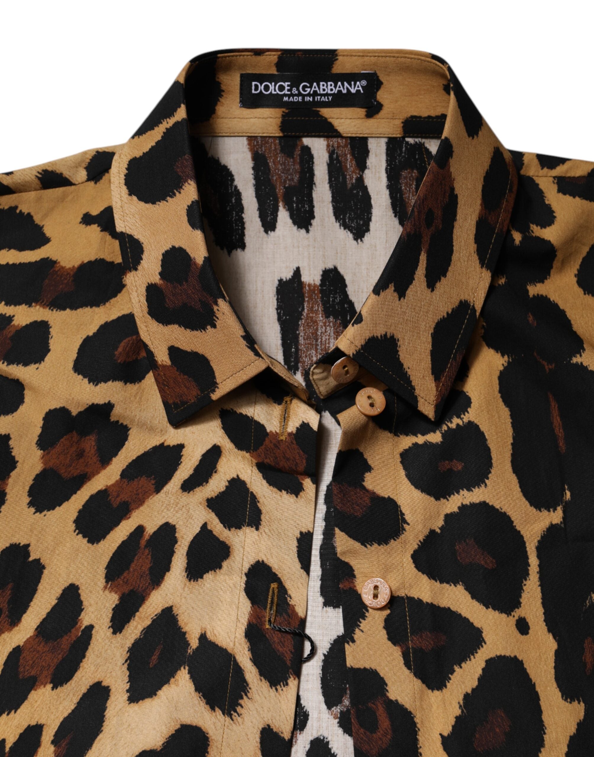 Brown Leopard Short Sleeve Collared Polo Top - ventzia
