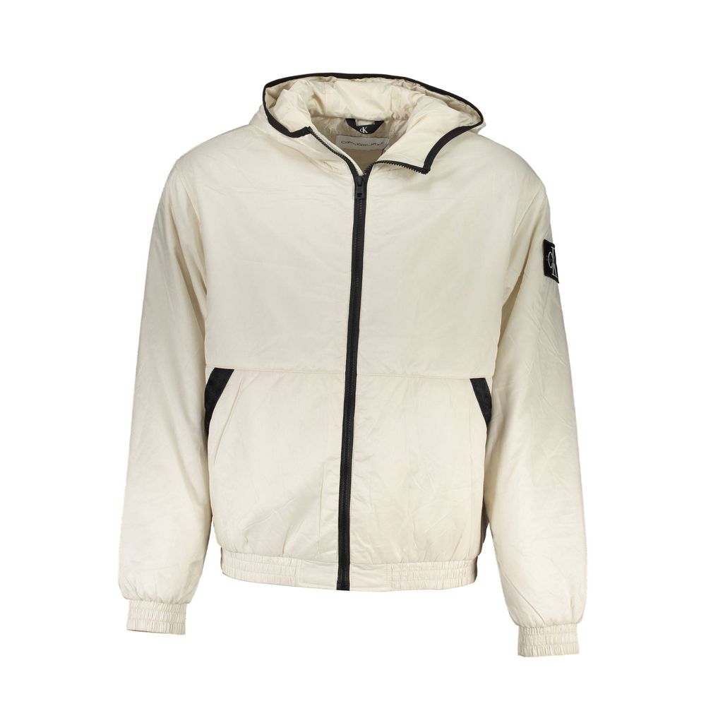 Beige Polyester Men Jacket - ventzia