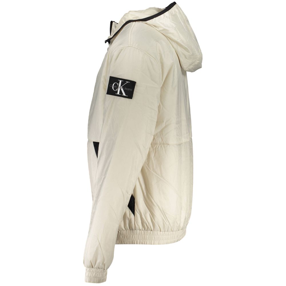 Beige Recycled Polyester Men's Jacket - ventzia