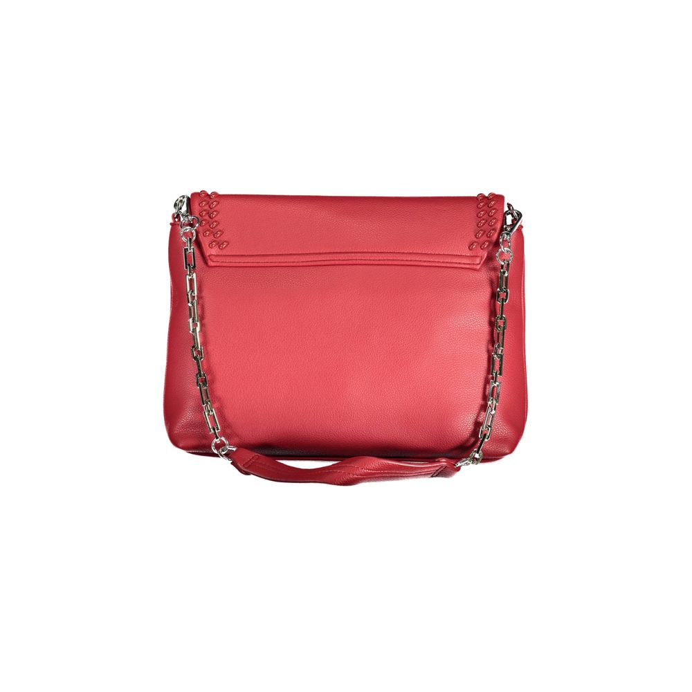 Rosso Polyurethane Women Handbag - ventzia