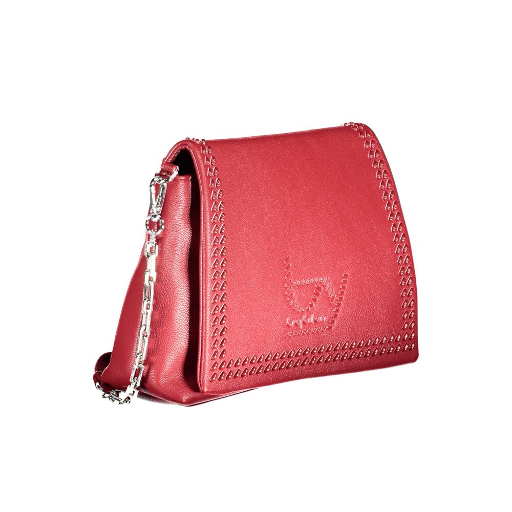 Rosso Polyurethane Women Handbag - ventzia