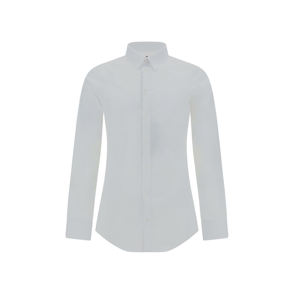 White Elastane Dress Shirt - ventzia