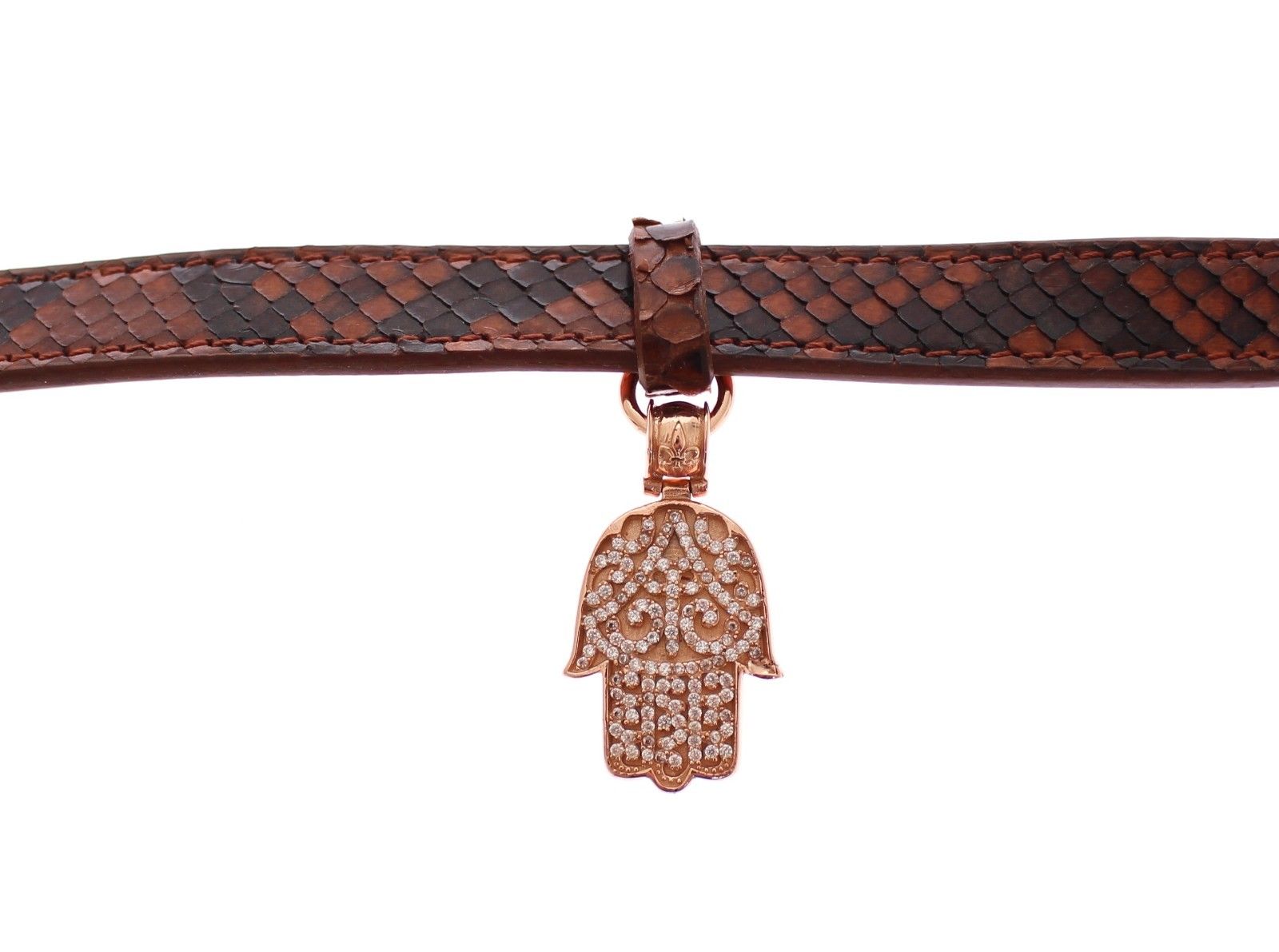 Chic Snakeskin Leather & Gold Cuff Bracelet - ventzia