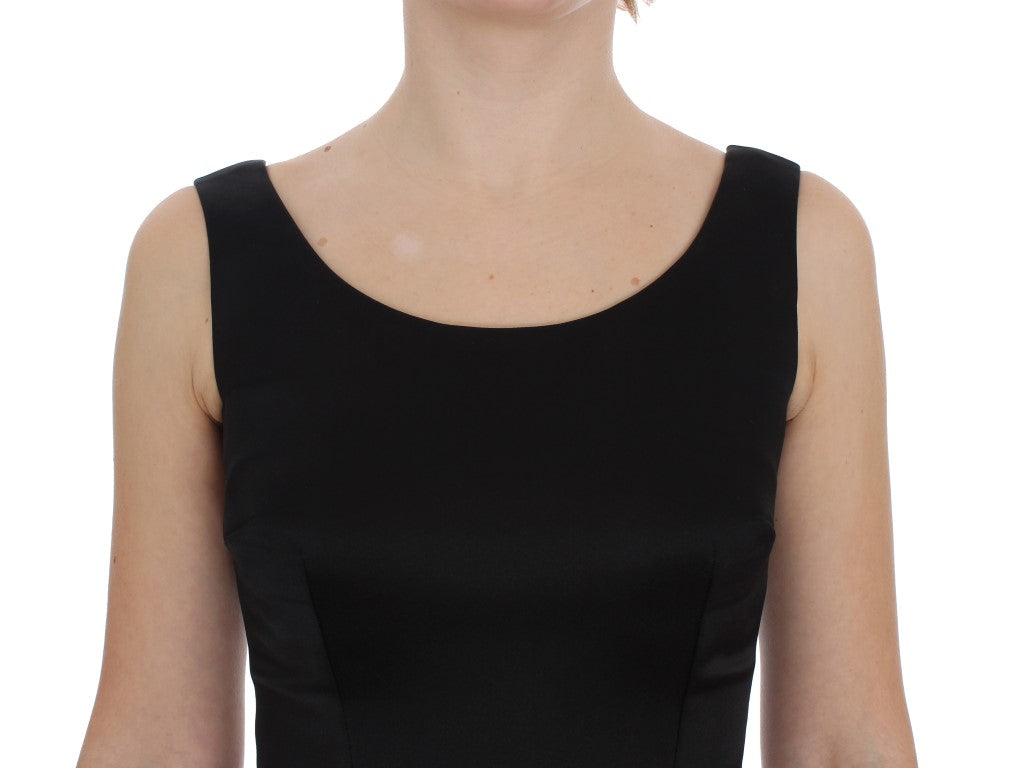 Elegant Black Full-Length Sheath Dress - ventzia
