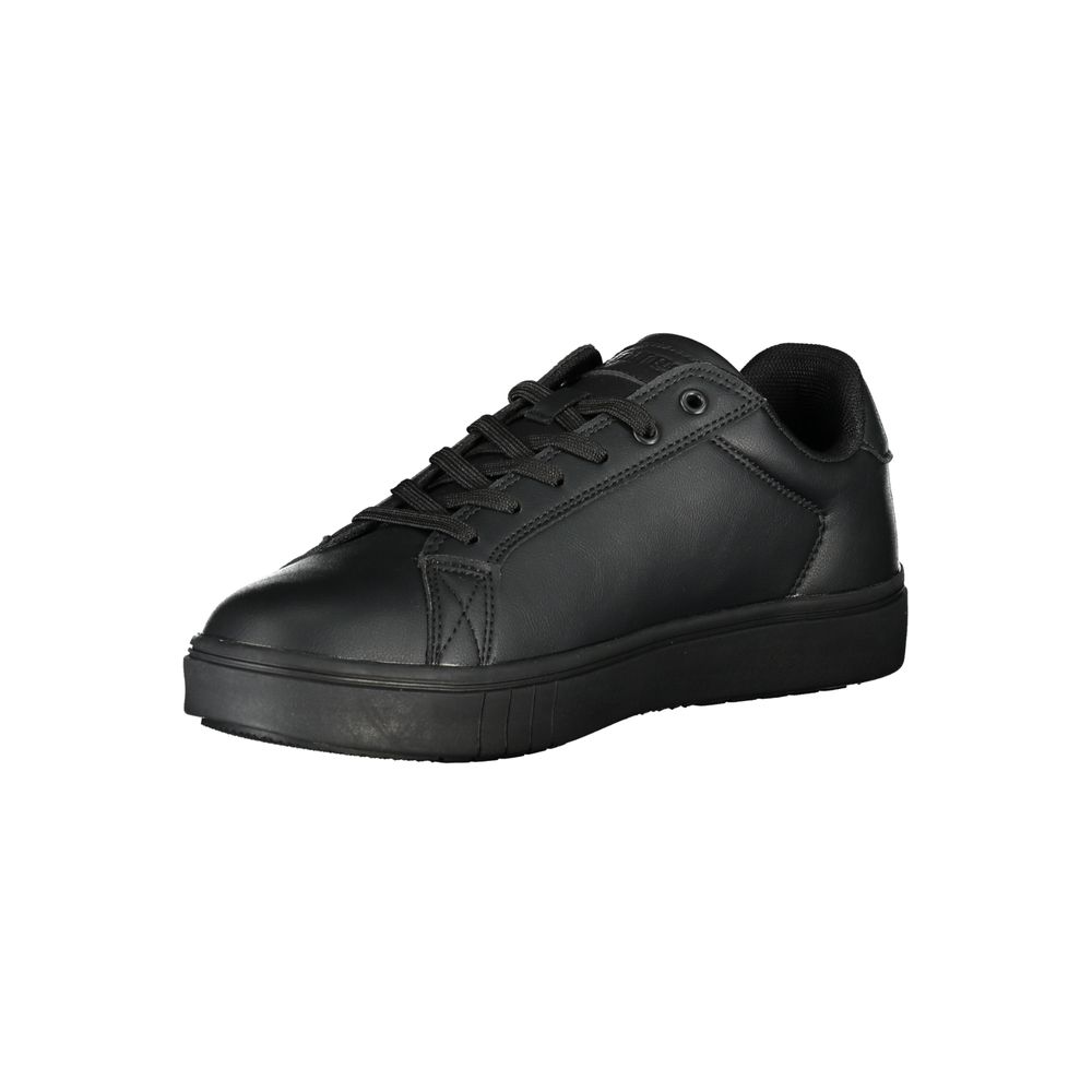 Black Polyurethane Men Sneaker - ventzia