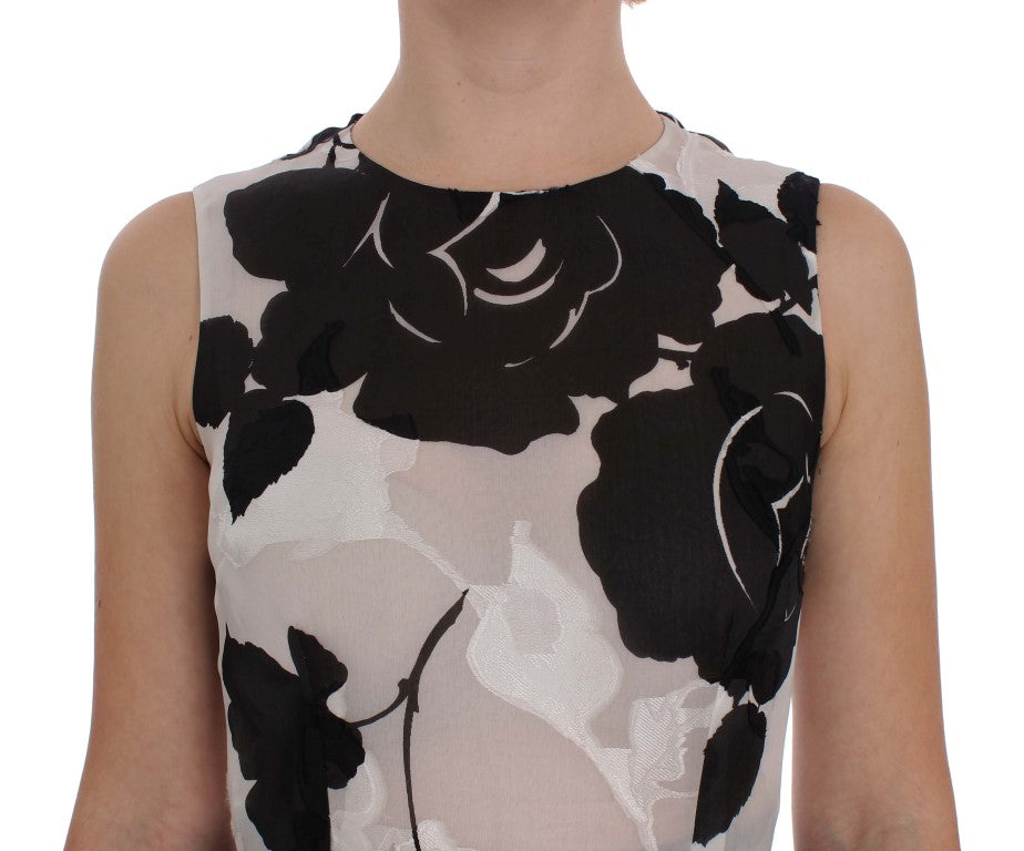 Elegant Floral Silk Full Length Dress - ventzia
