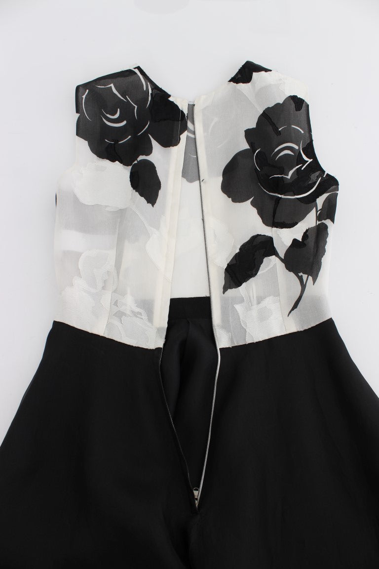 Elegant Floral Silk Full Length Dress - ventzia
