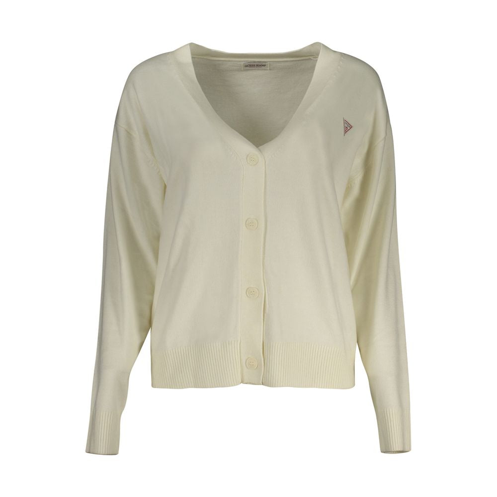 Bianco Poliestere Women Cardigan - ventzia