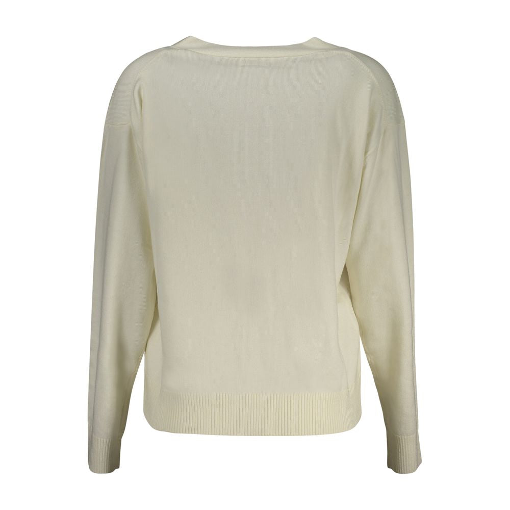 Bianco Poliestere Women Cardigan - ventzia