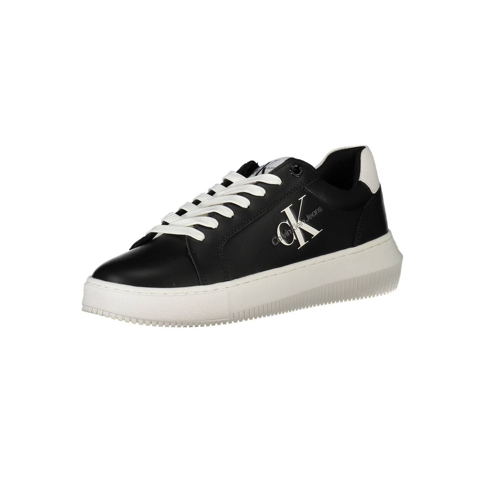 Black Leather Women Sneaker - ventzia