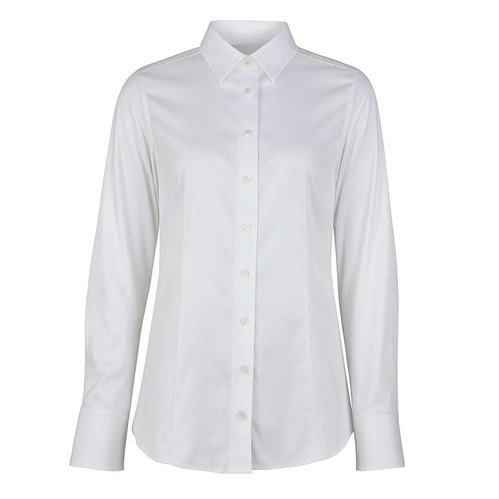 White Cotton Women's Shirt - ventzia