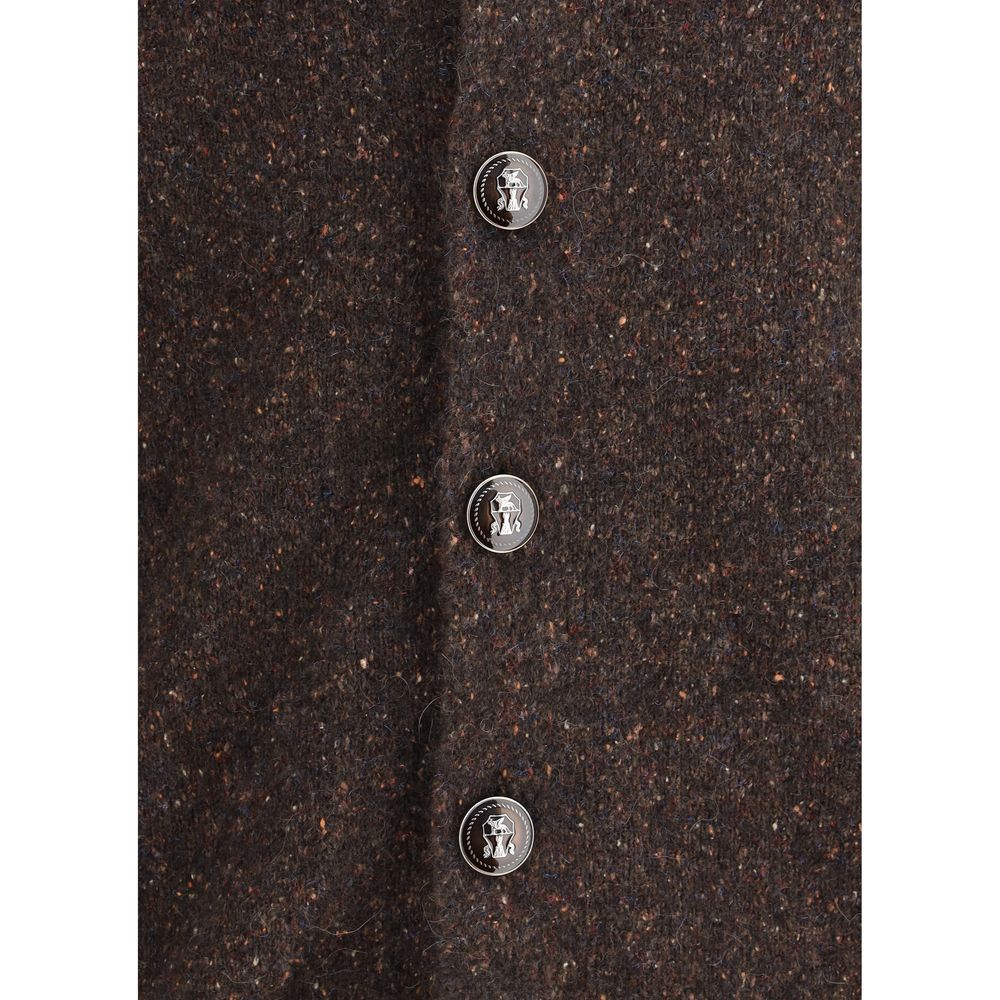 Brown Alpaca Vicugna Pacos Cardigan - ventzia