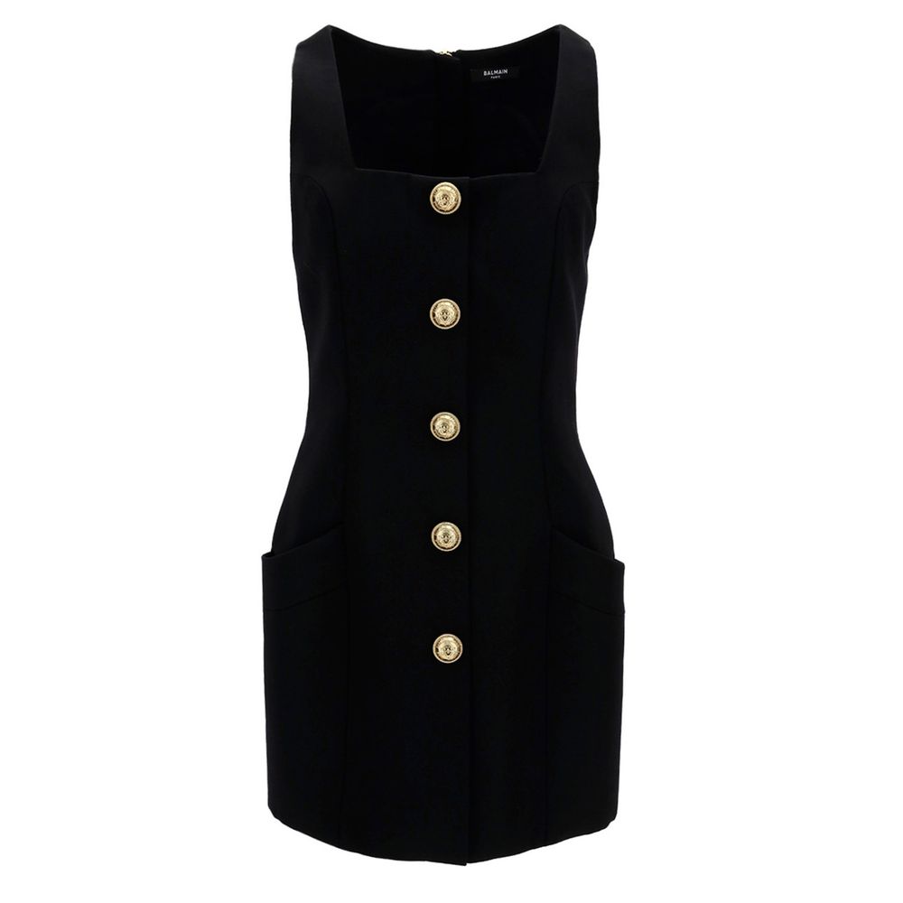 Black Wool Women Dress - ventzia