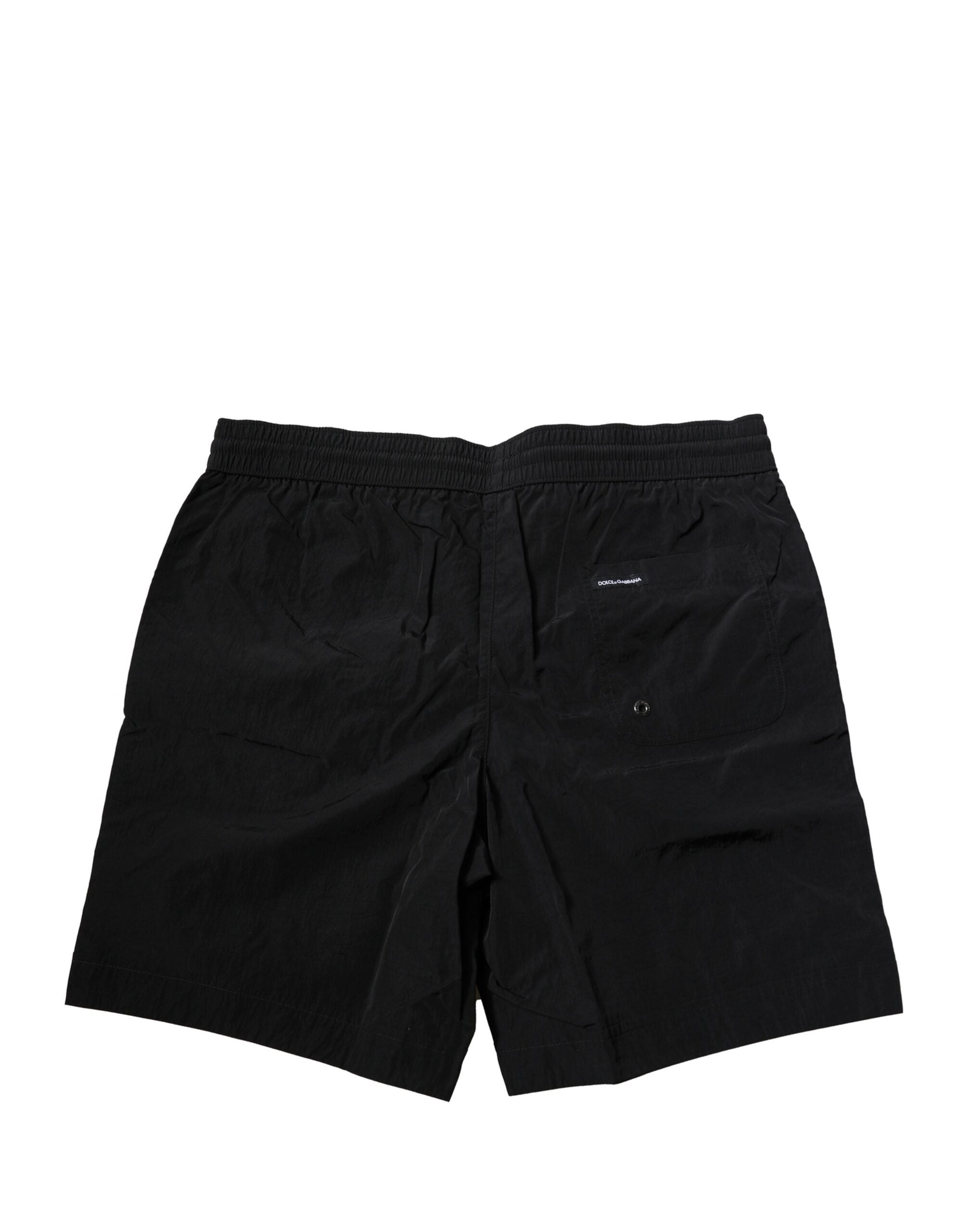 Black Polyester Beachwear Men Shorts Swimwear - ventzia