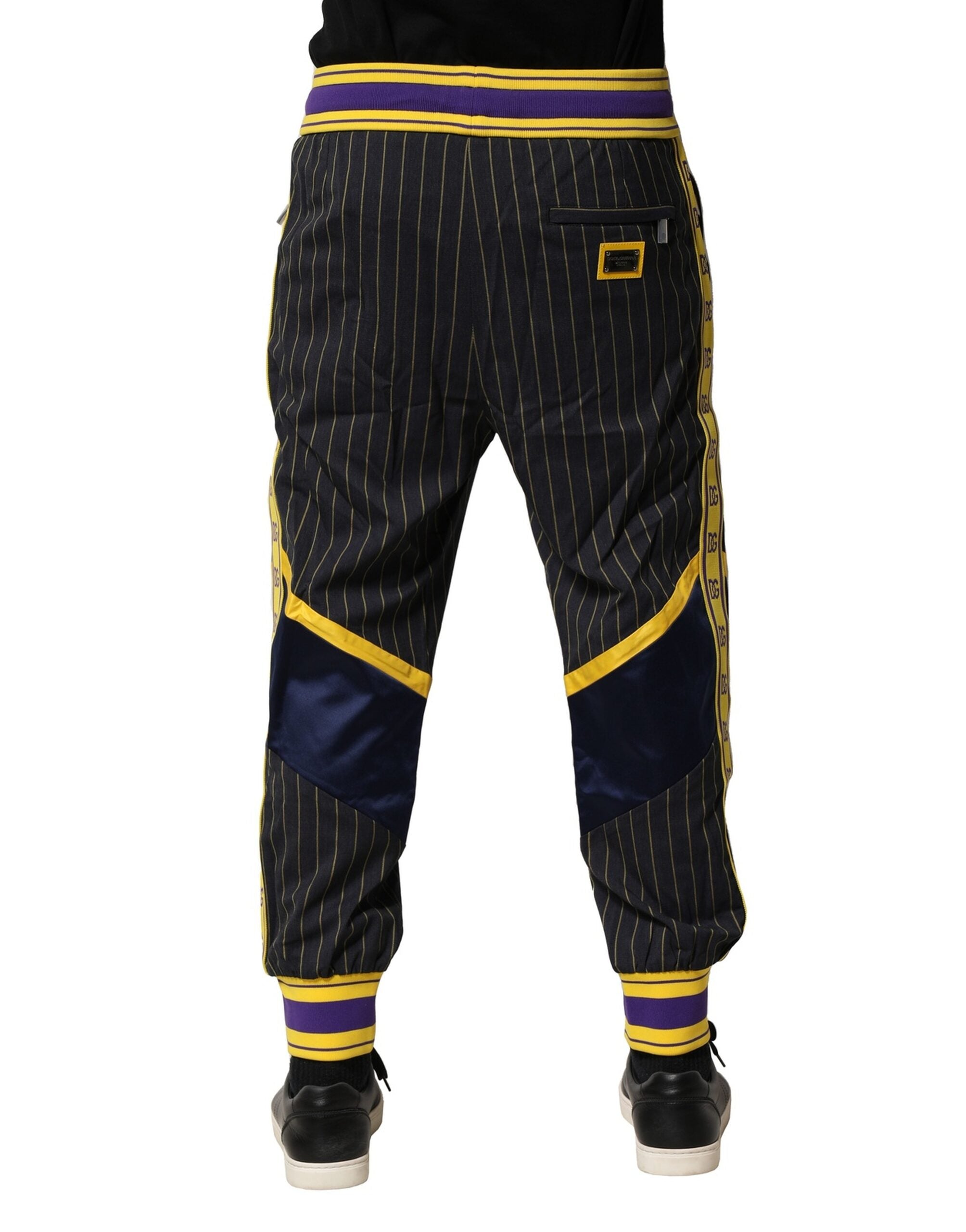 Multicolor Stripes Wool Jogger Pants - ventzia