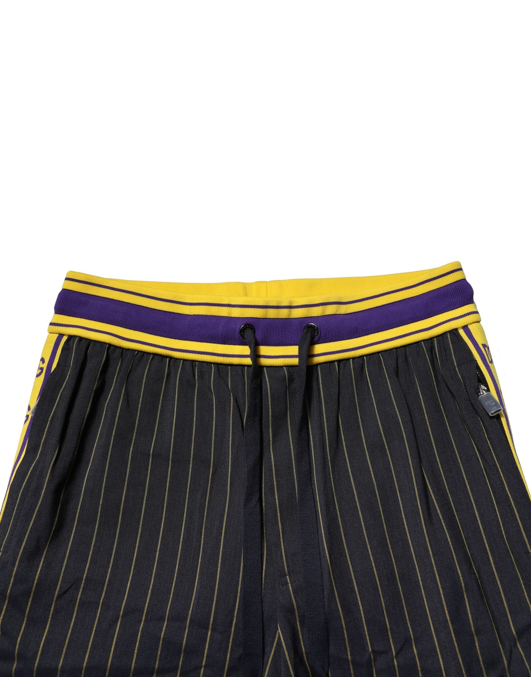 Multicolor Stripes Wool Jogger Pants - ventzia