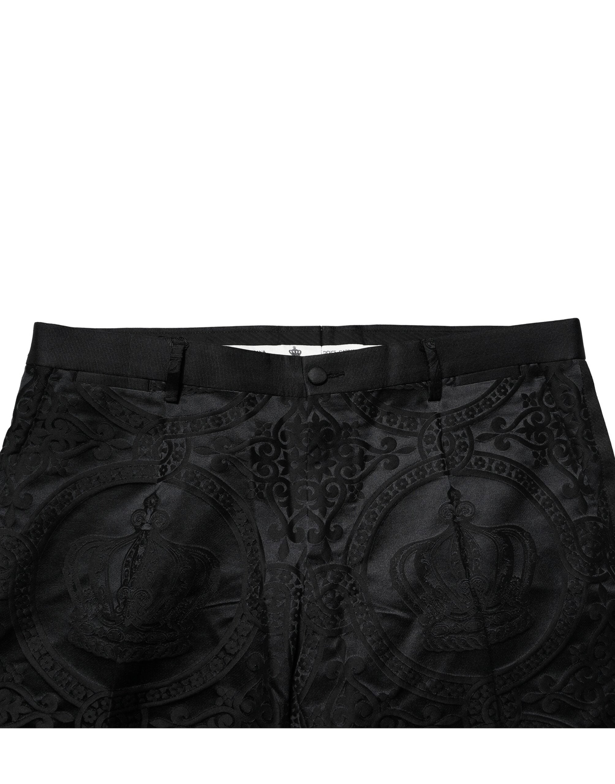 Black Cotton DG Crown Dress Pants - ventzia