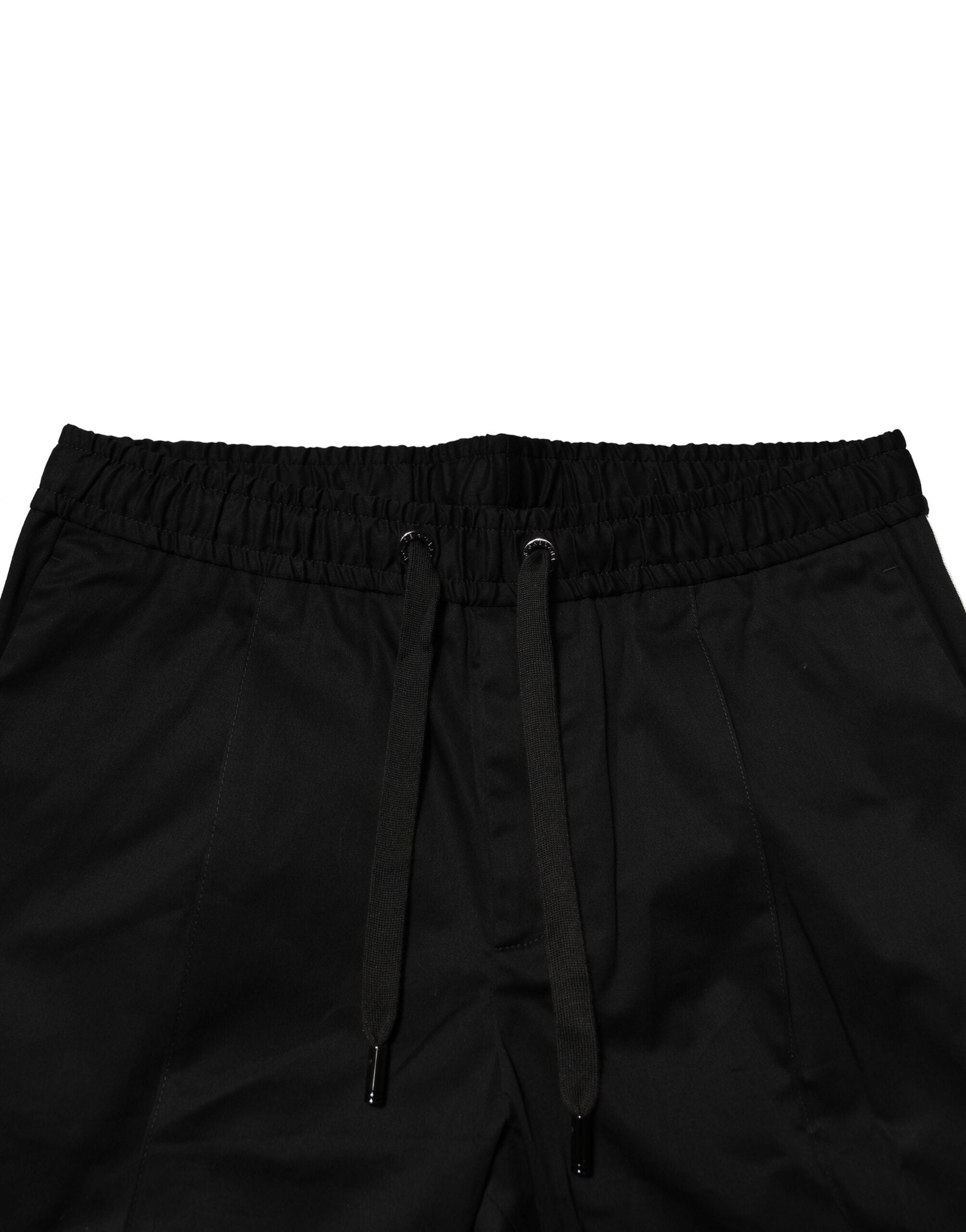 Black Cotton Mid Waist Jogger Pants - ventzia