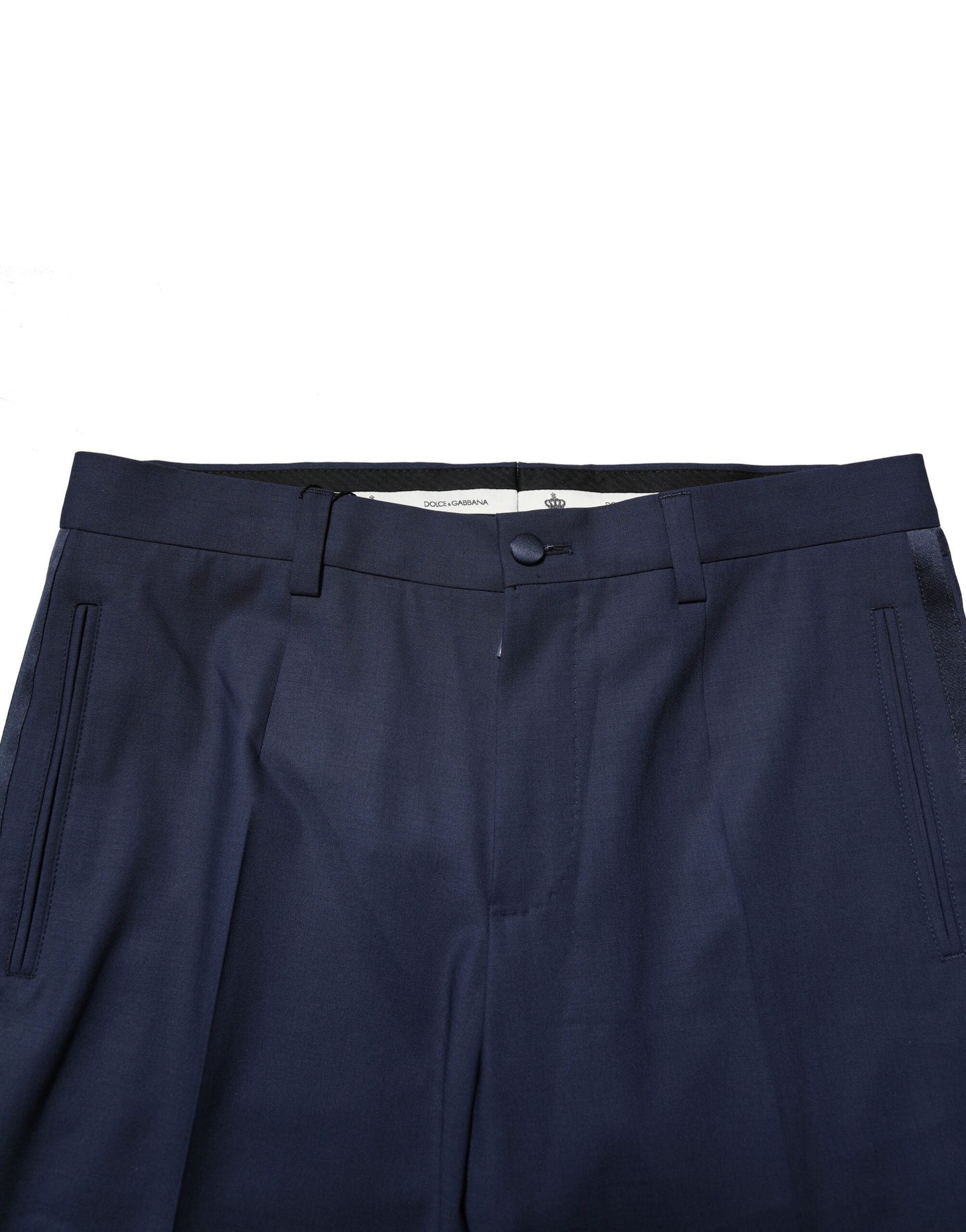 Dark Blue Wool Dress Formal Pants - ventzia