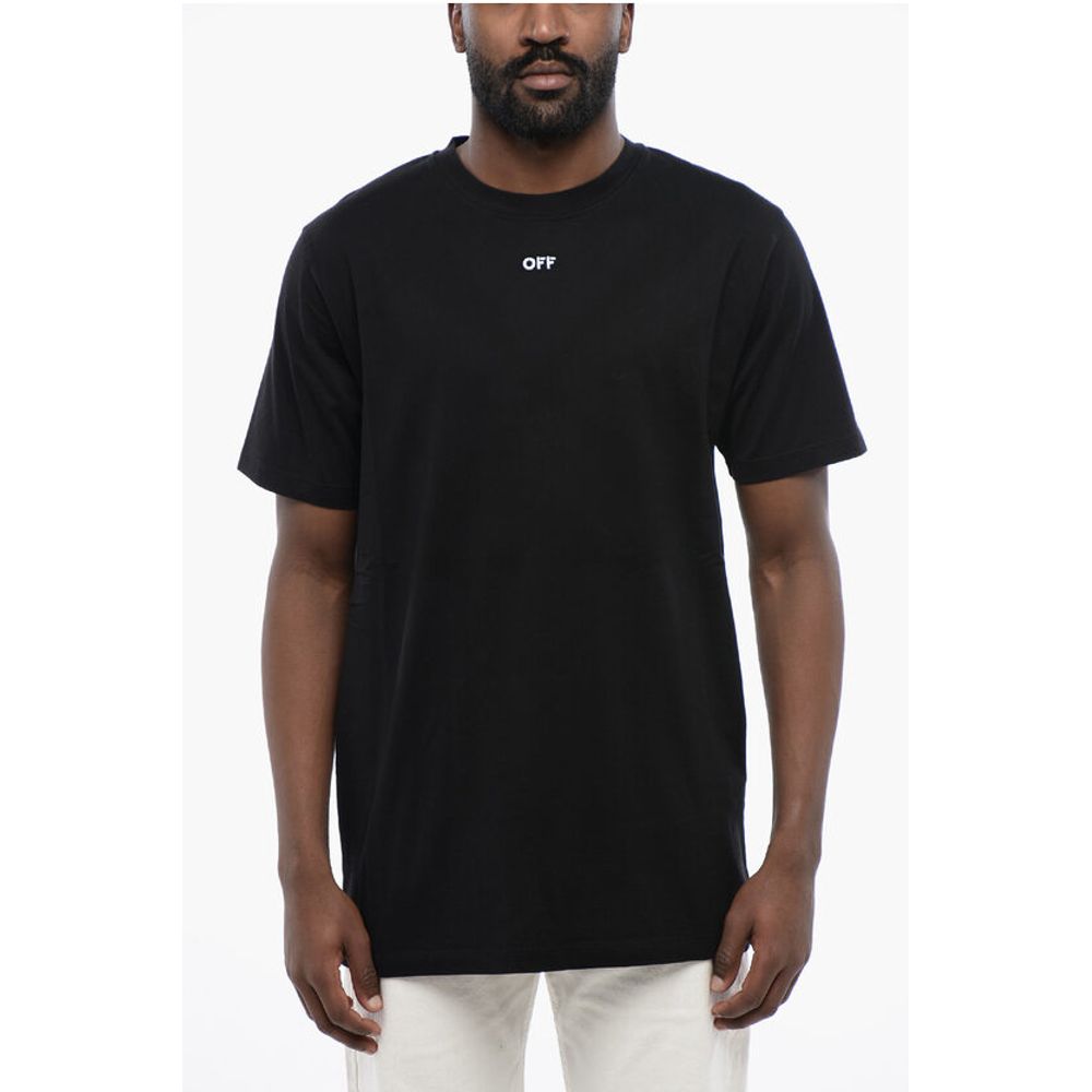 Black Cotton ARROW Crew-neck T-shirt - ventzia