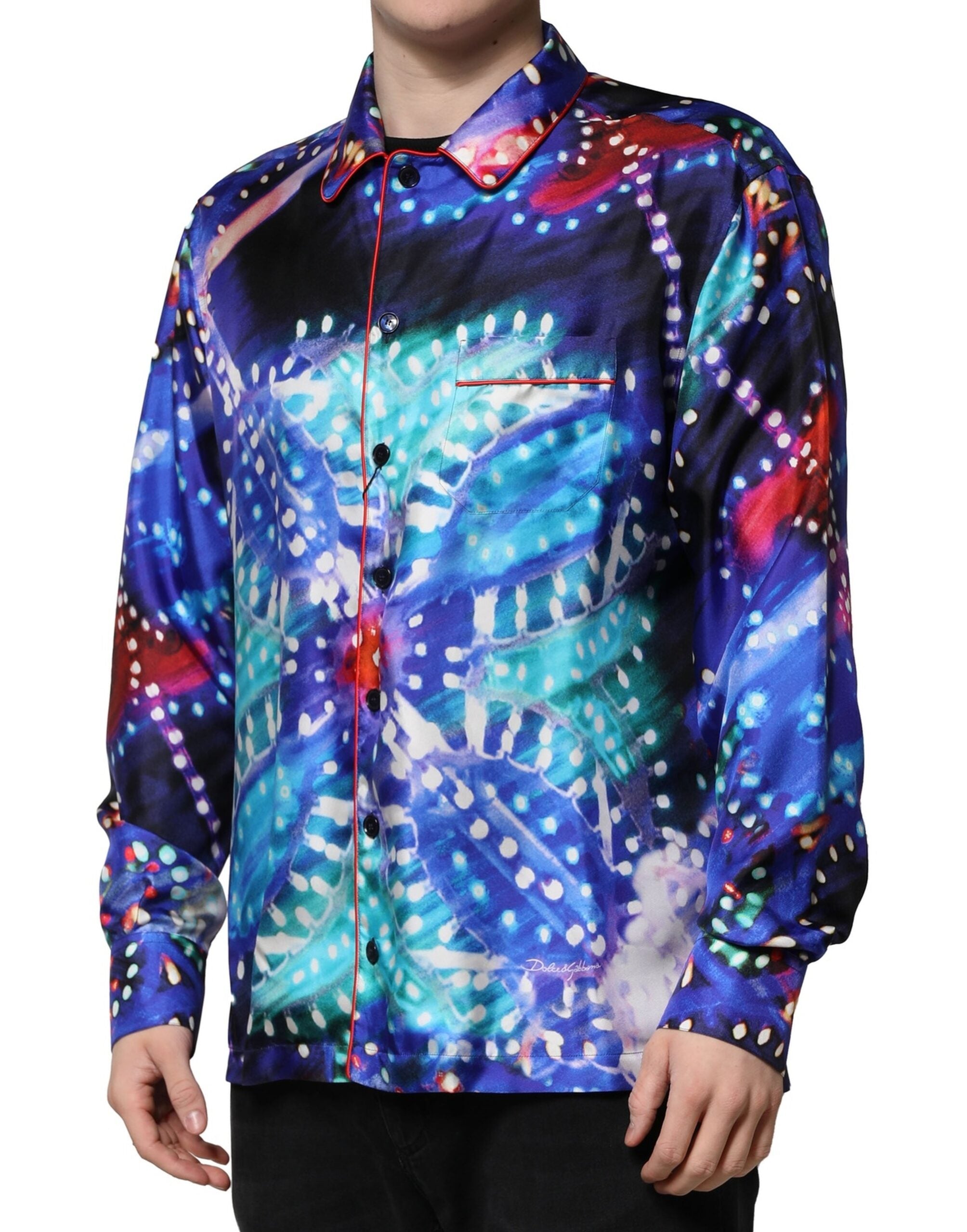 Multicolor Printed Silk Lounge Casual Shirt - ventzia
