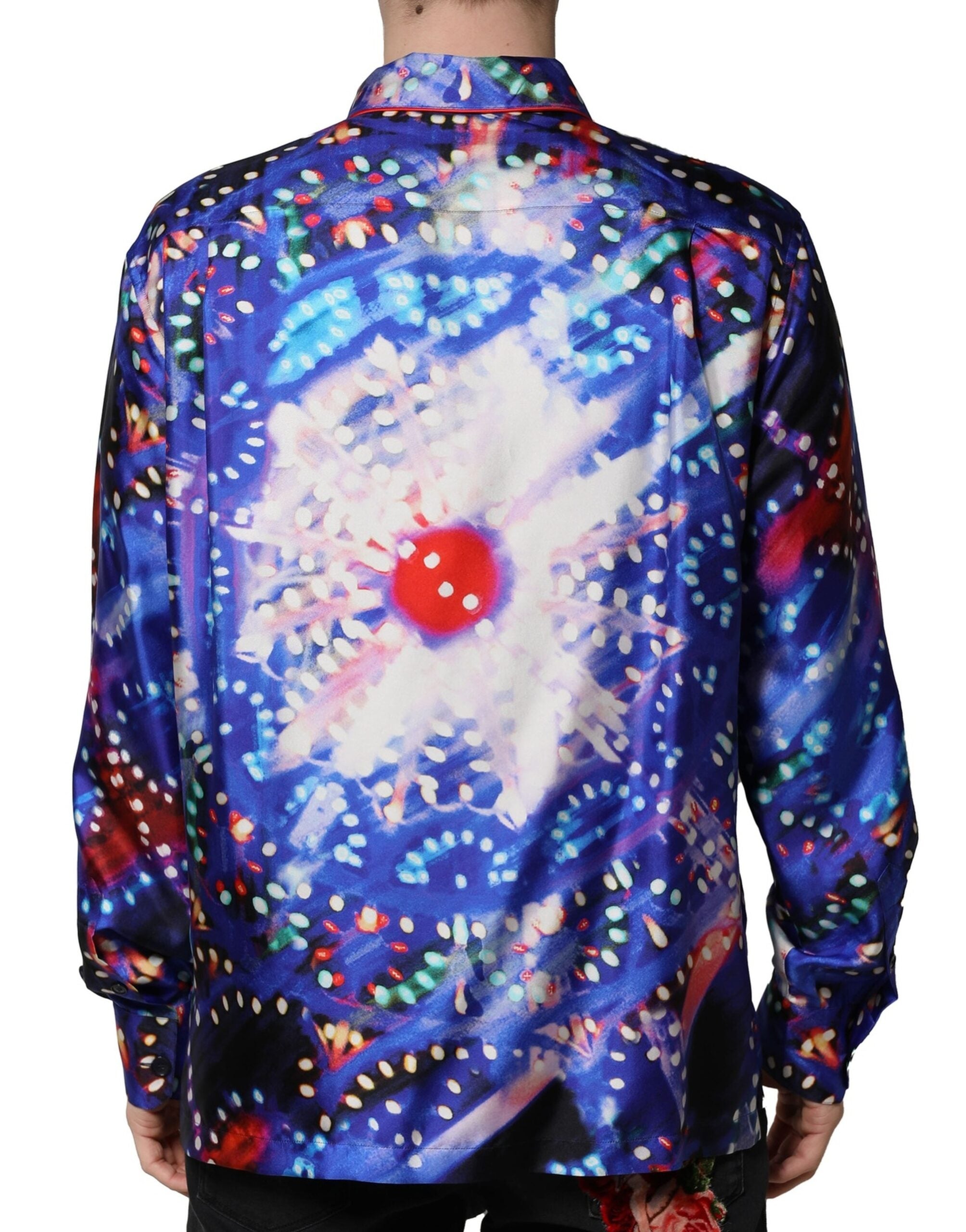 Multicolor Printed Silk Lounge Casual Shirt - ventzia