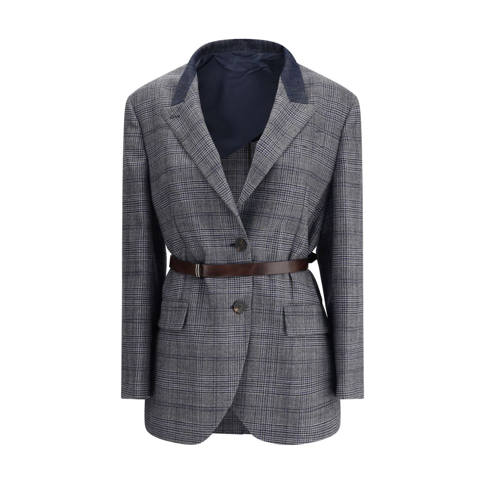 Gray Fleece Wool Blazer