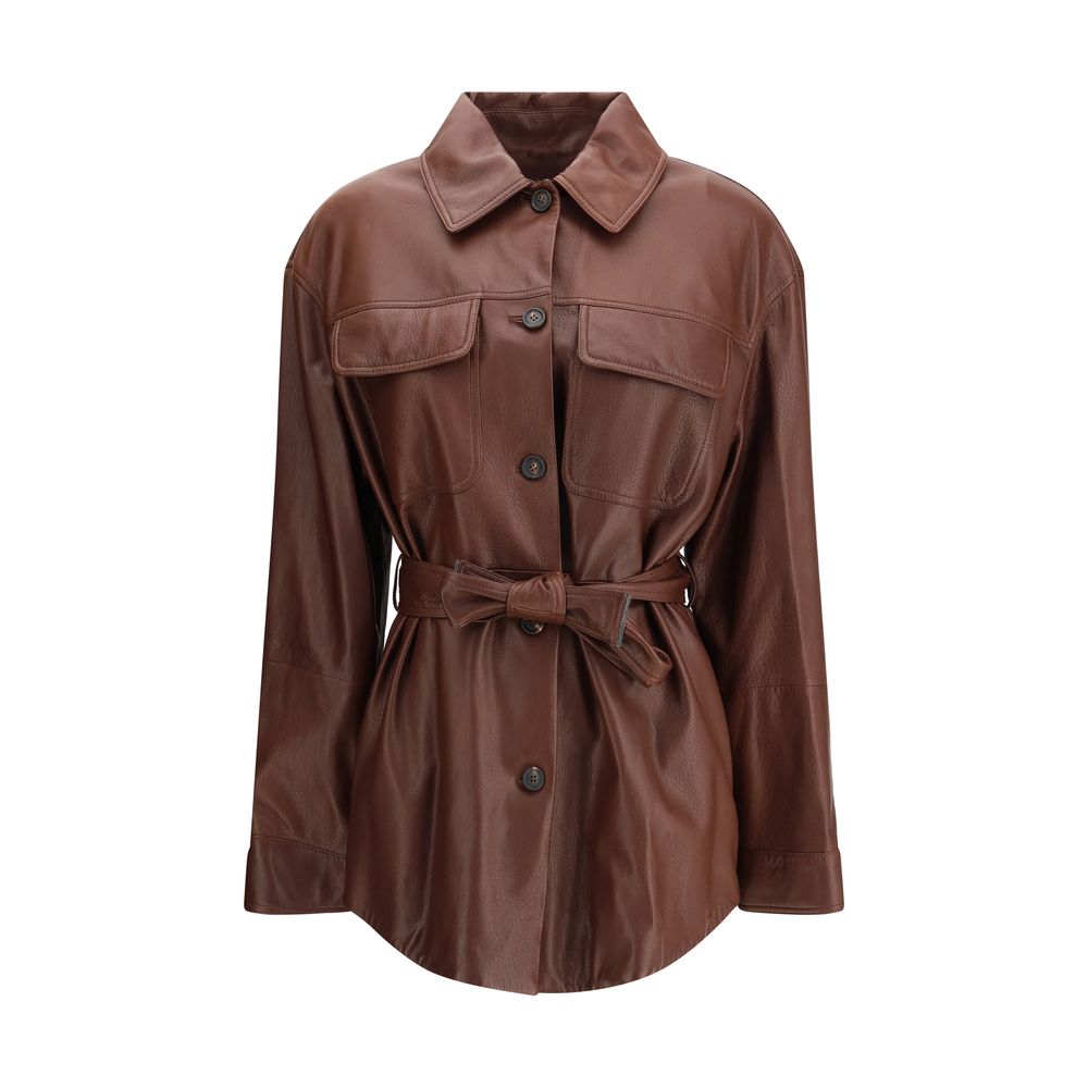 Brown Leather Jacket - ventzia
